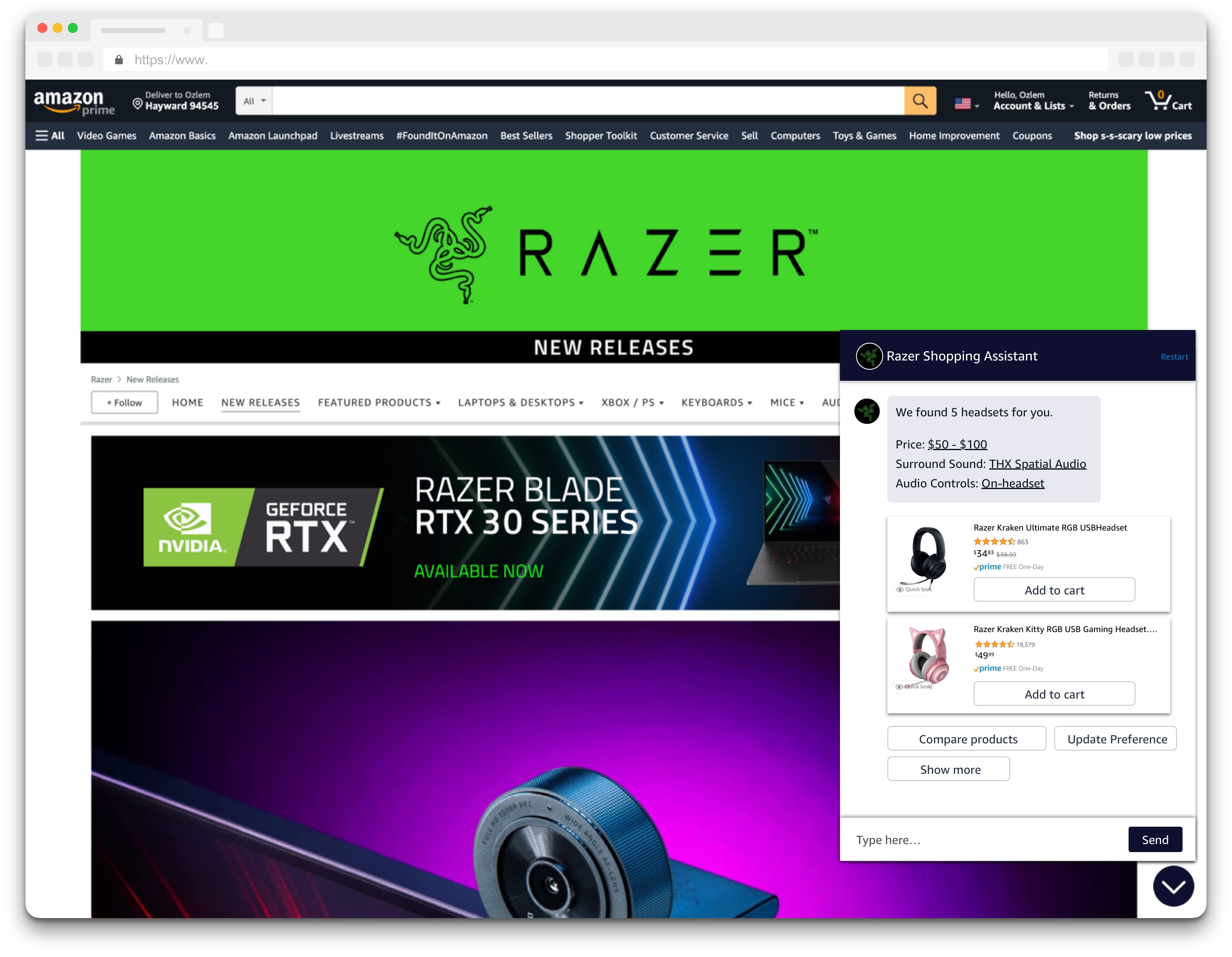 Button-Based Chatbot: matching product recommendations