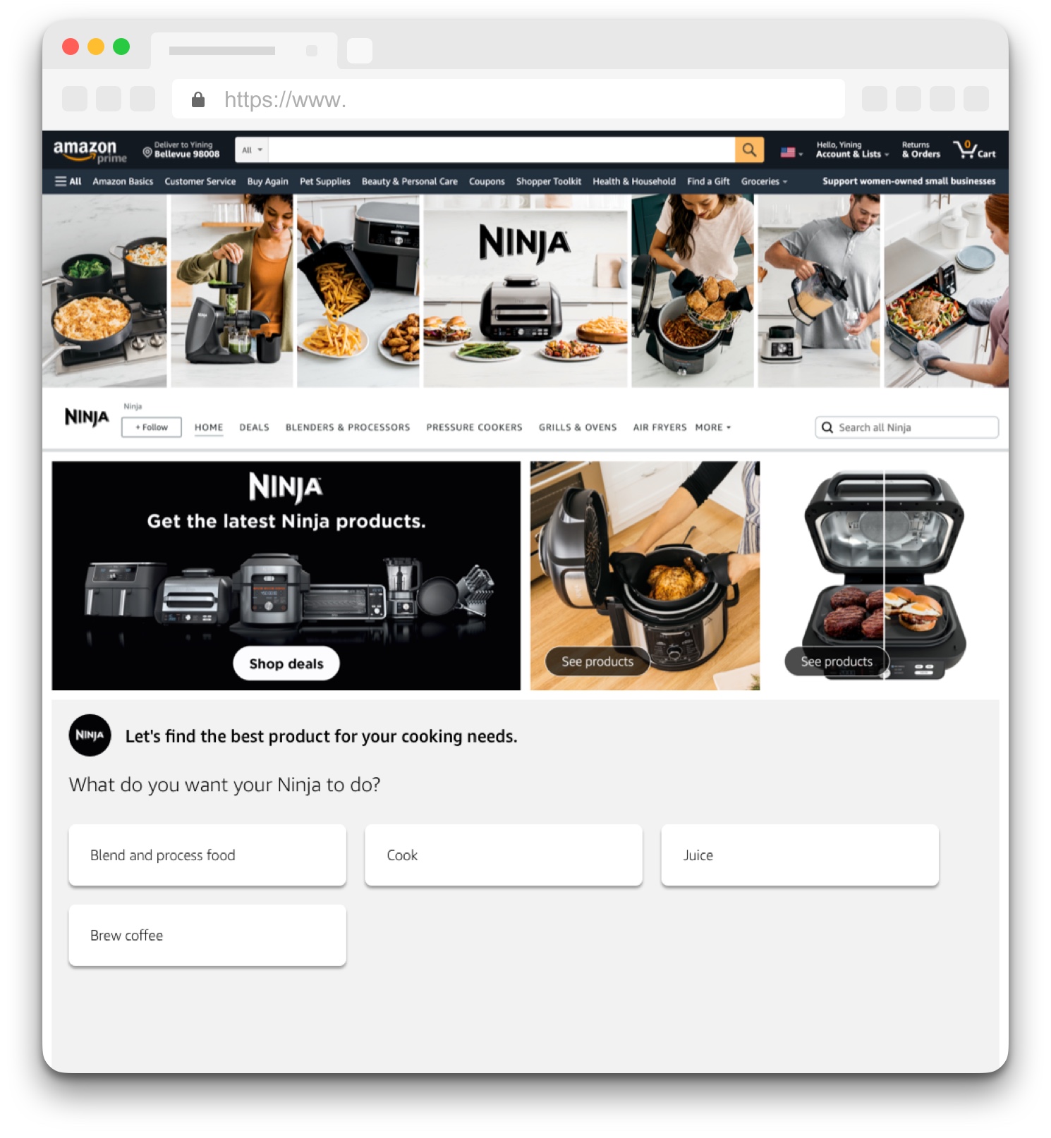 Compact Banner: choose Blend and process food