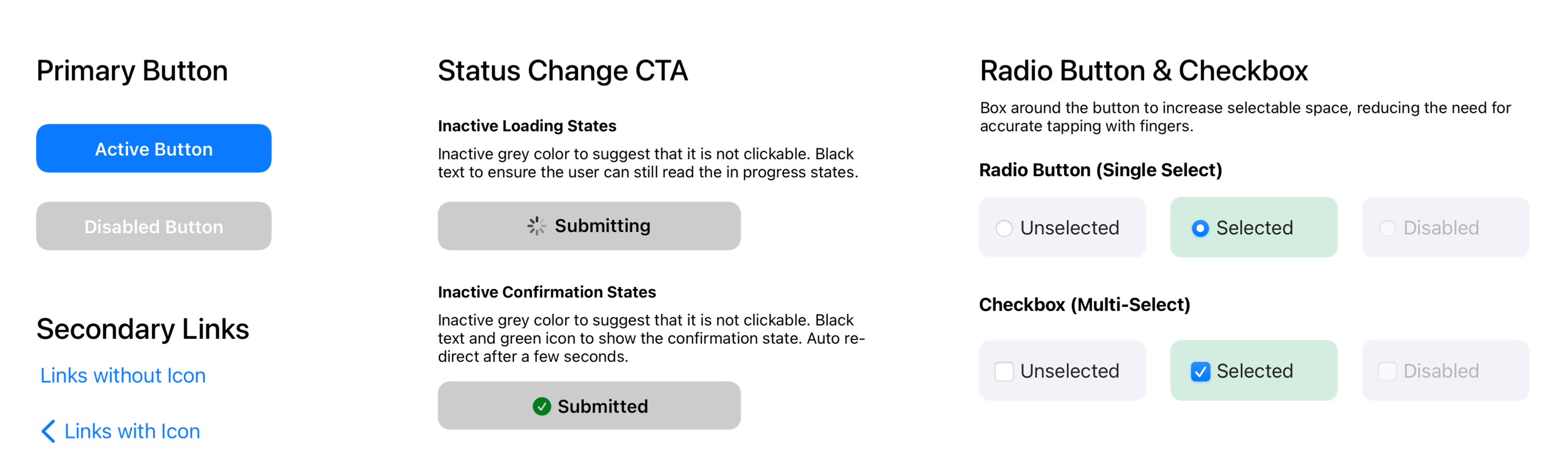 Buttons component library