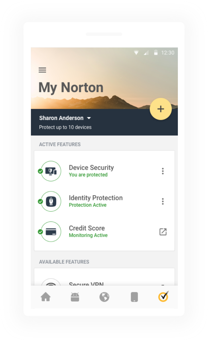 Android: My Norton dashboard