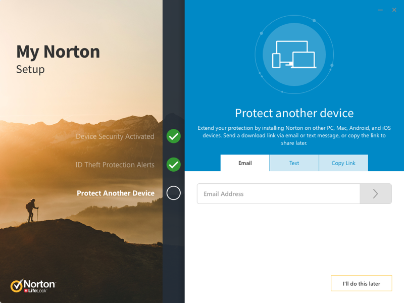 Desktop: protect another device