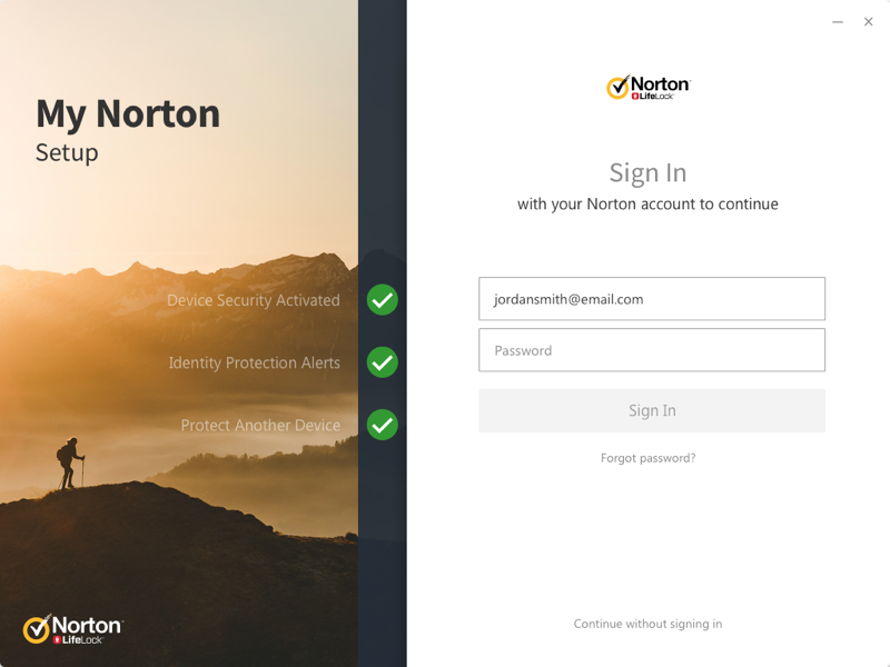 Desktop: sign in