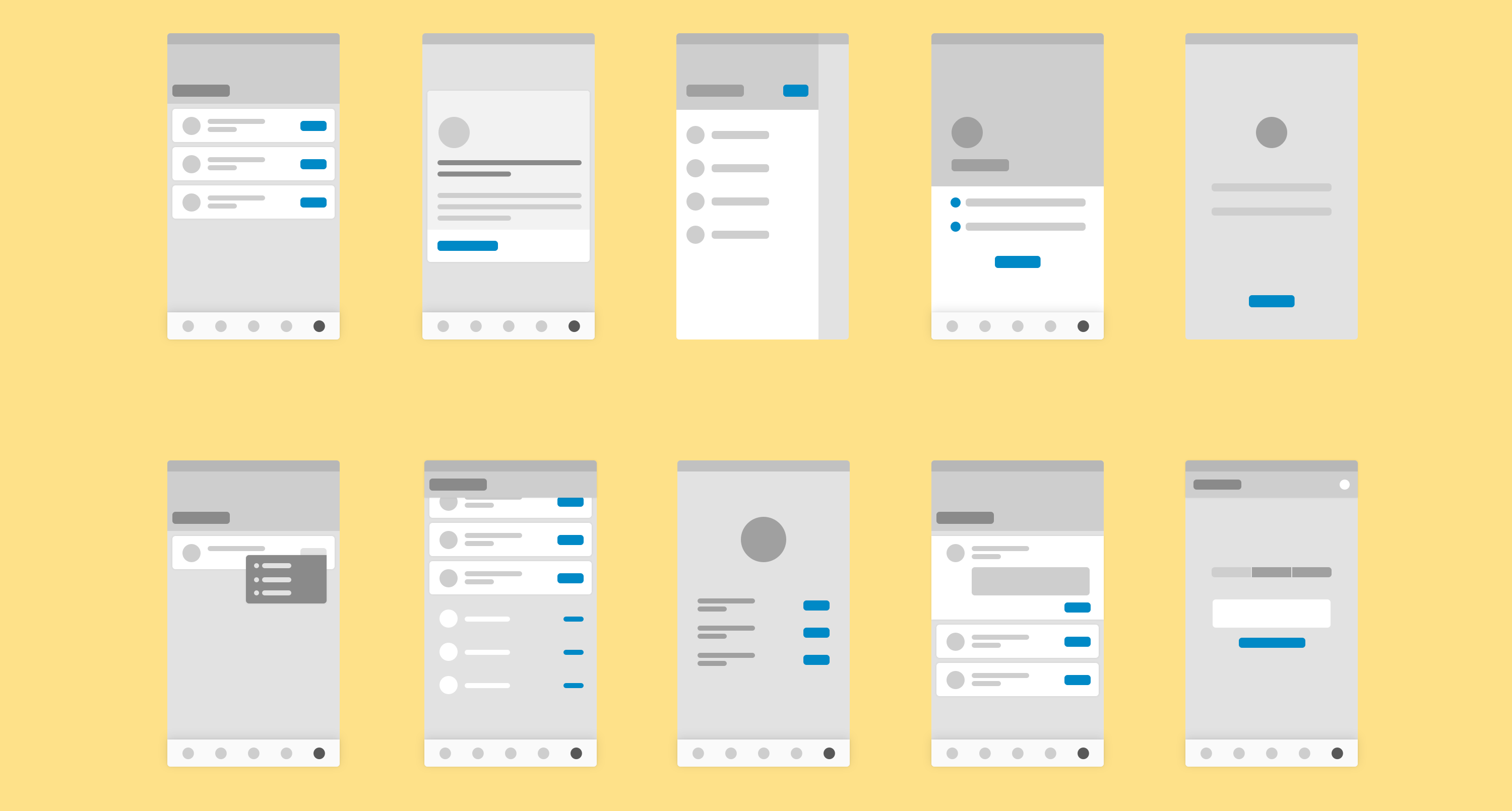 Sketch wireframes exploring dashboard layouts