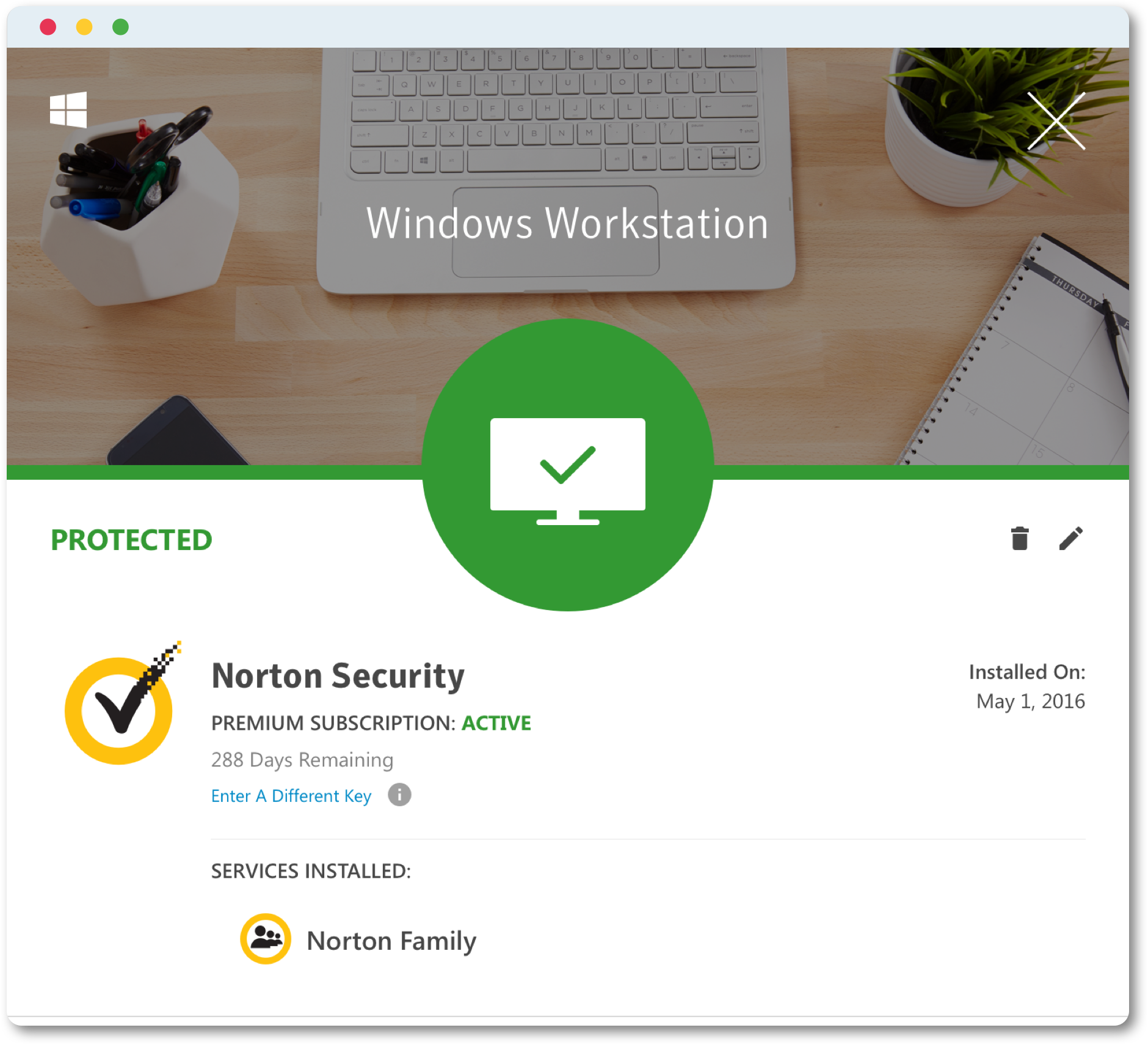Device Details desktop view