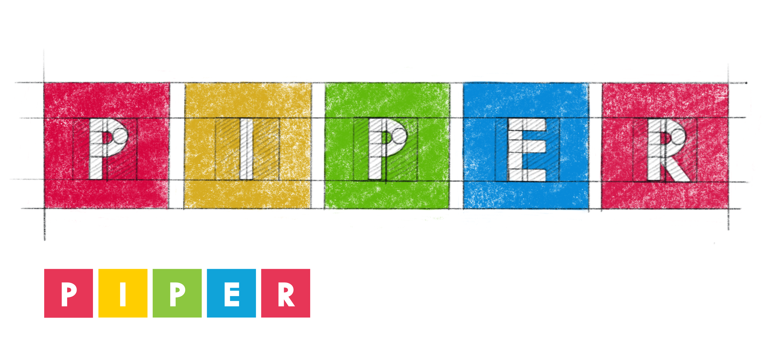 Final Piper logo, built from square blocks