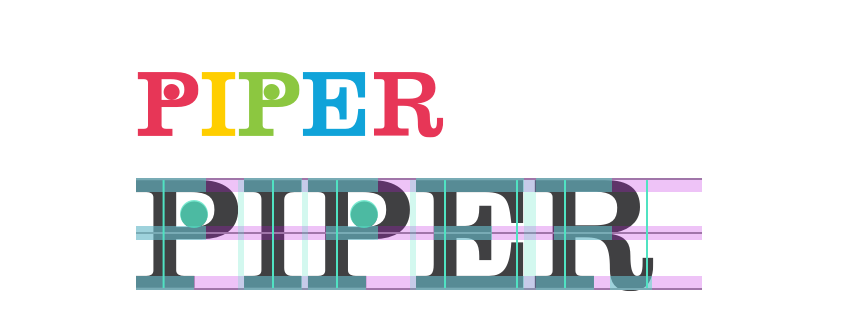 Early Piper wordmark concept, bold serif type
