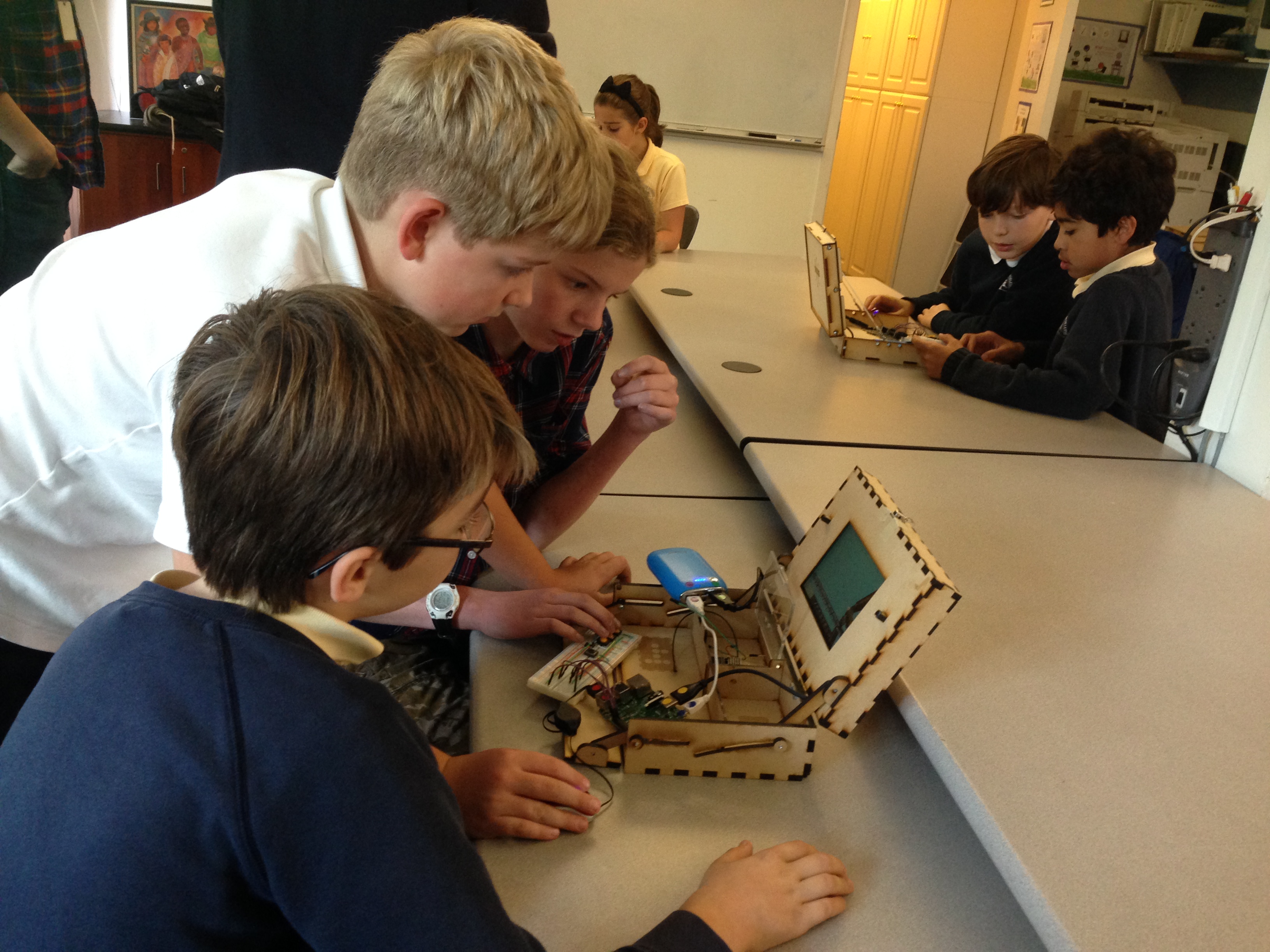Kids testing the V2 wood prototype