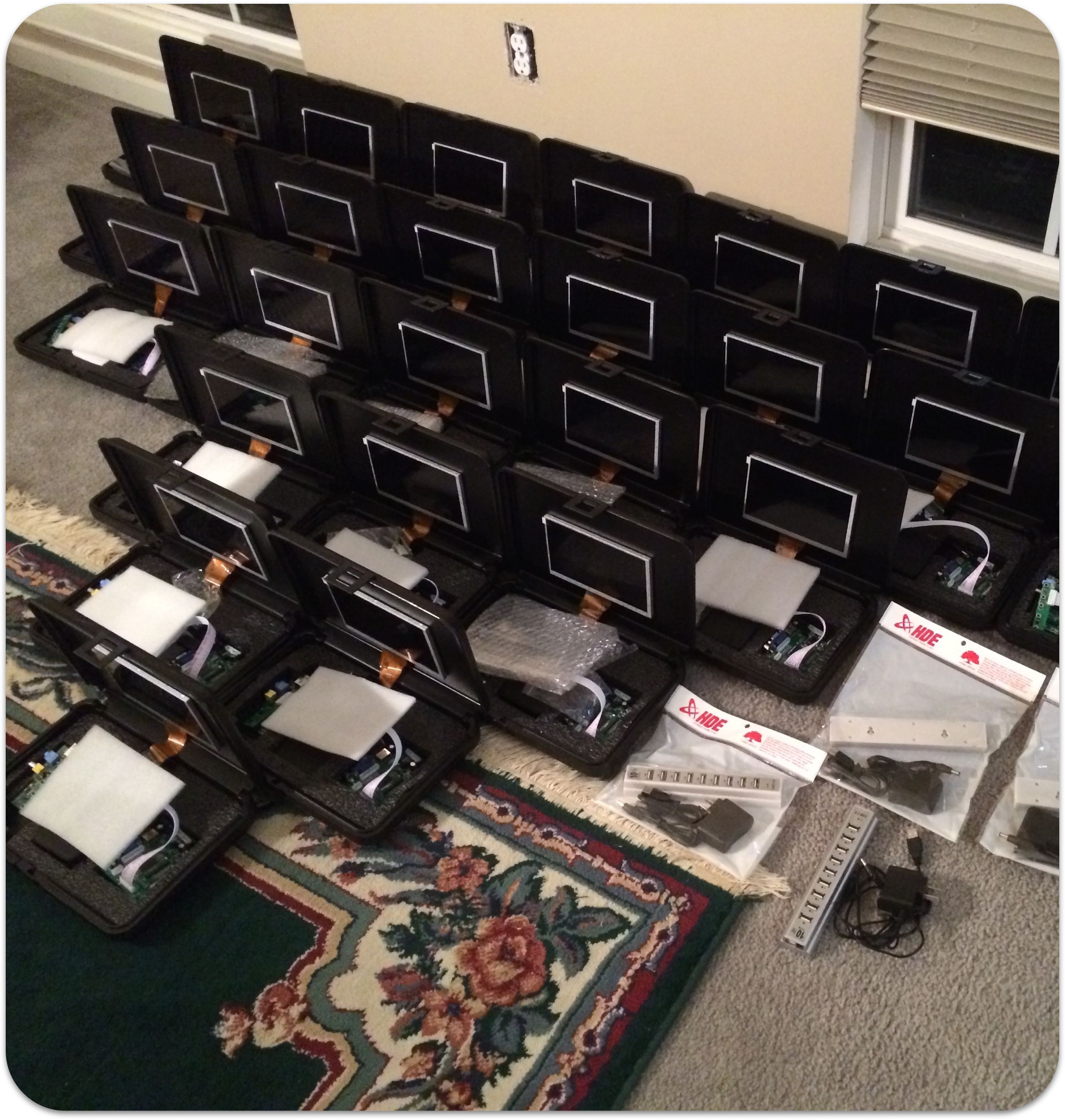 The original raw batch of Piper prototypes, wired and unfinished