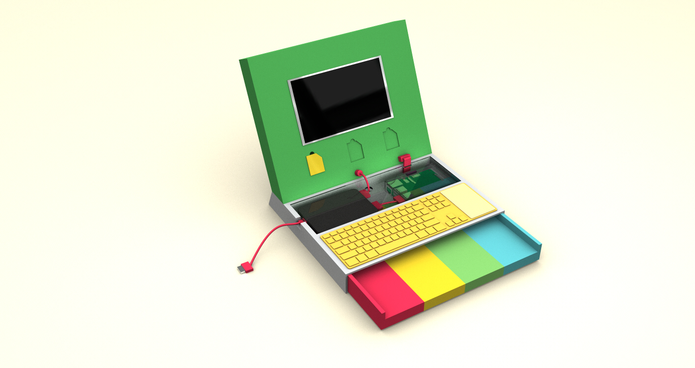 Plastic laptop form, color exploration