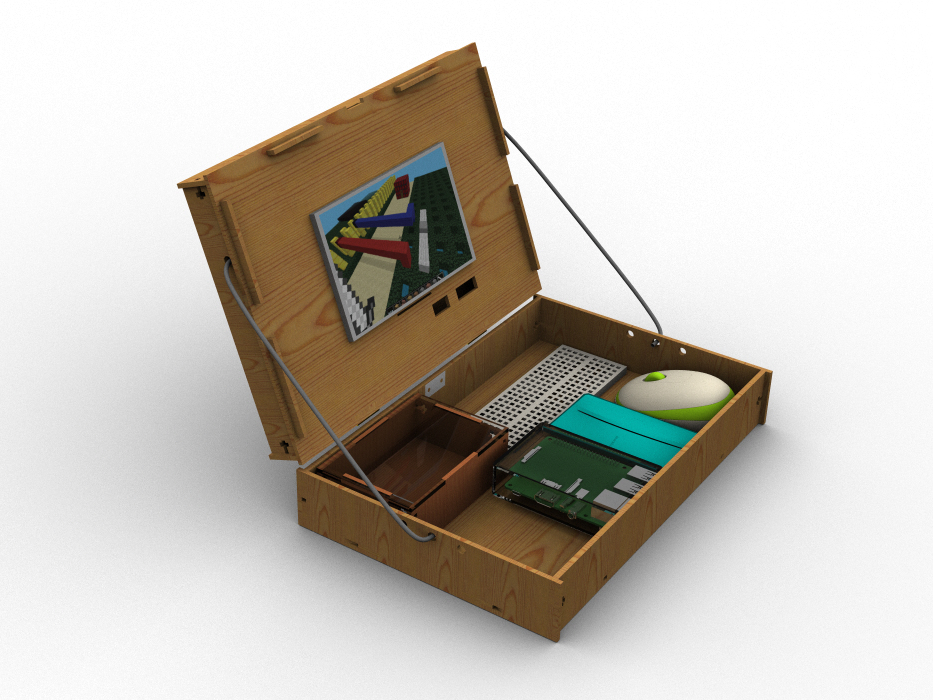 Concept 2 CAD model of the wooden box enclosure